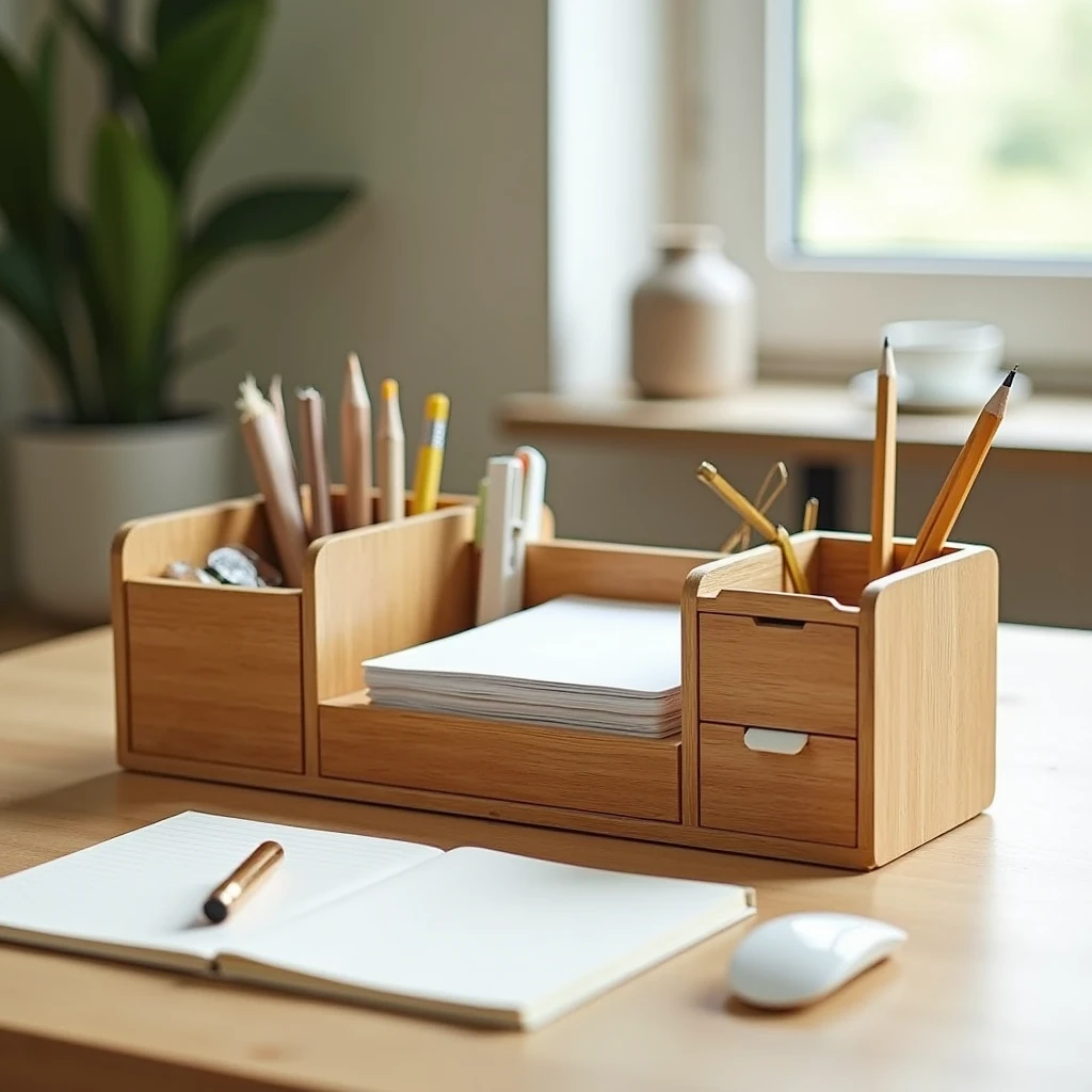 Bamboo Desk Organiser